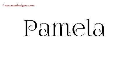 Pamela Vintage Name Tattoo Designs