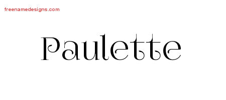 Paulette Vintage Name Tattoo Designs
