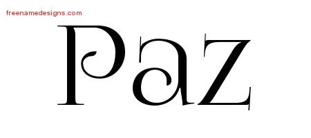 Paz Vintage Name Tattoo Designs