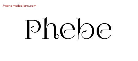 Phebe Vintage Name Tattoo Designs