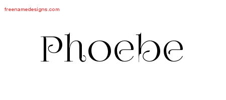 Phoebe Vintage Name Tattoo Designs