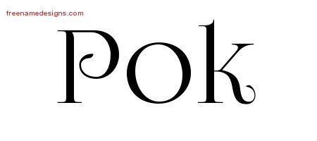 Pok Vintage Name Tattoo Designs