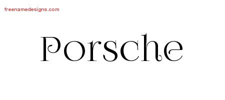 Porsche Vintage Name Tattoo Designs