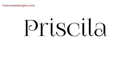 Priscila Vintage Name Tattoo Designs
