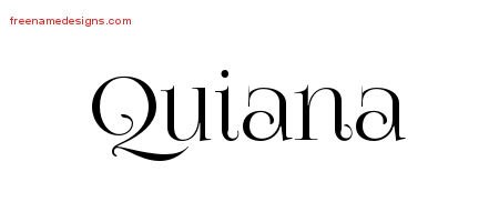 Quiana Vintage Name Tattoo Designs