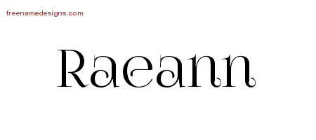 Raeann Vintage Name Tattoo Designs