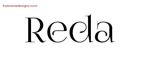 Reda Vintage Name Tattoo Designs