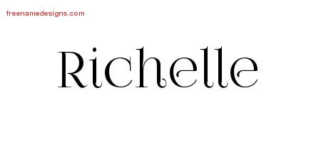 Richelle Vintage Name Tattoo Designs