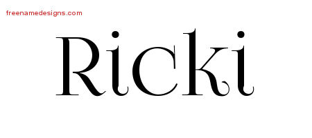 Ricki Vintage Name Tattoo Designs