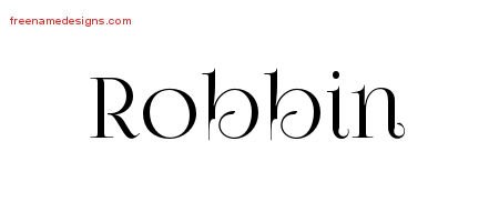 Robbin Vintage Name Tattoo Designs