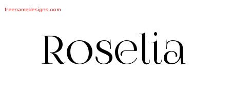 Roselia Vintage Name Tattoo Designs