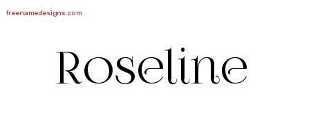 Roseline Vintage Name Tattoo Designs