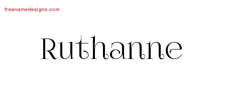Ruthanne Vintage Name Tattoo Designs