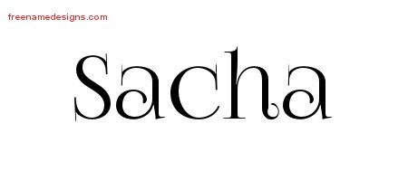 Sacha Vintage Name Tattoo Designs