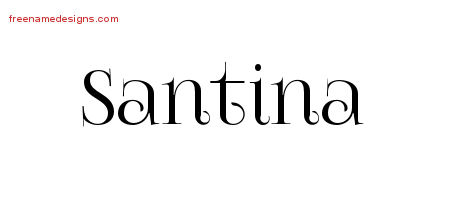 Santina Vintage Name Tattoo Designs