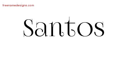 Santos Vintage Name Tattoo Designs