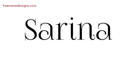 Sarina Vintage Name Tattoo Designs