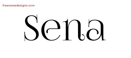 Sena Vintage Name Tattoo Designs