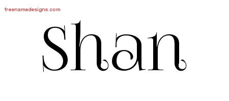 Shan Vintage Name Tattoo Designs
