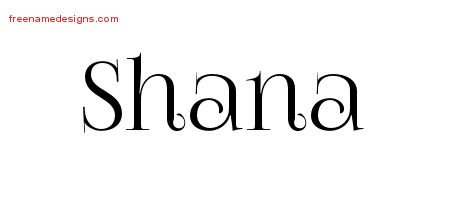 Shana Vintage Name Tattoo Designs