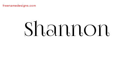 Shannon Vintage Name Tattoo Designs