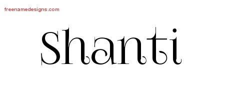 Shanti Vintage Name Tattoo Designs