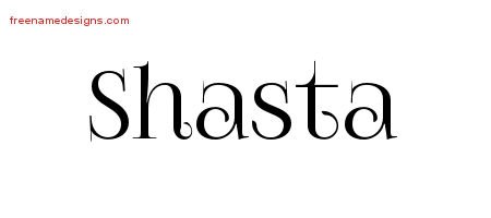 Shasta Vintage Name Tattoo Designs