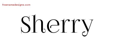 Sherry Vintage Name Tattoo Designs