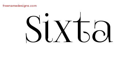 Sixta Vintage Name Tattoo Designs