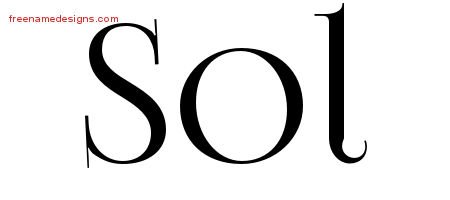 Sol Vintage Name Tattoo Designs