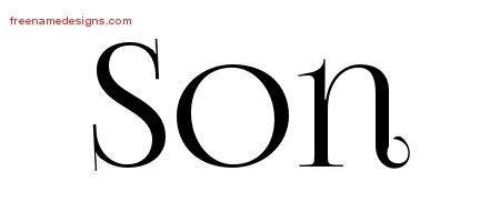 Son Vintage Name Tattoo Designs