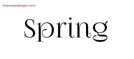 Spring Vintage Name Tattoo Designs