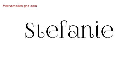 Stefanie Vintage Name Tattoo Designs