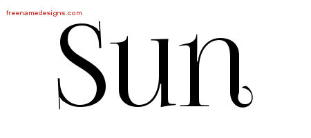 Sun Vintage Name Tattoo Designs