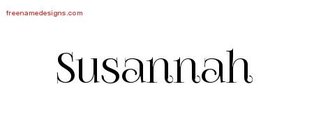 Susannah Vintage Name Tattoo Designs