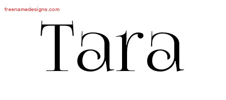 Tara Vintage Name Tattoo Designs