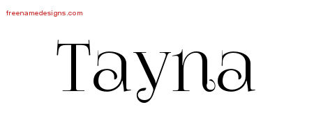 Tayna Vintage Name Tattoo Designs