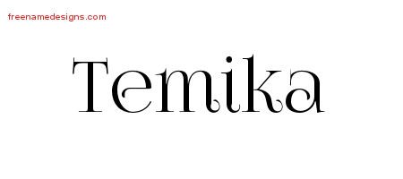 Temika Vintage Name Tattoo Designs