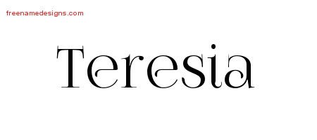 Teresia Vintage Name Tattoo Designs