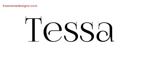 Tessa Vintage Name Tattoo Designs