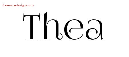 Thea Vintage Name Tattoo Designs