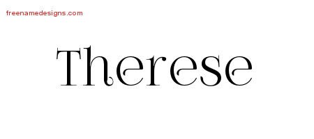 Therese Vintage Name Tattoo Designs