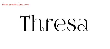 Thresa Vintage Name Tattoo Designs