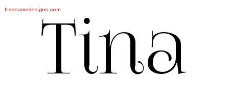 Tina Vintage Name Tattoo Designs