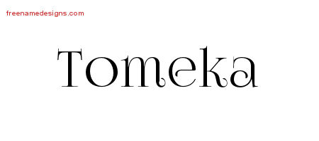 Tomeka Vintage Name Tattoo Designs