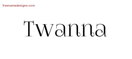 Twanna Vintage Name Tattoo Designs