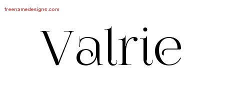 Valrie Vintage Name Tattoo Designs