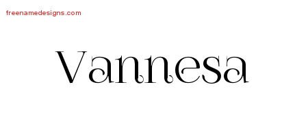 Vannesa Vintage Name Tattoo Designs