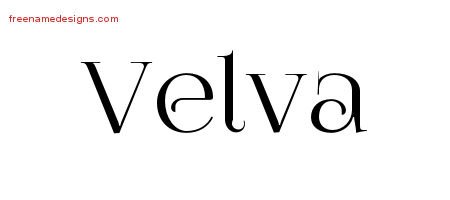 Velva Vintage Name Tattoo Designs