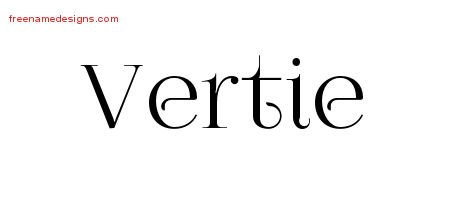 Vertie Vintage Name Tattoo Designs